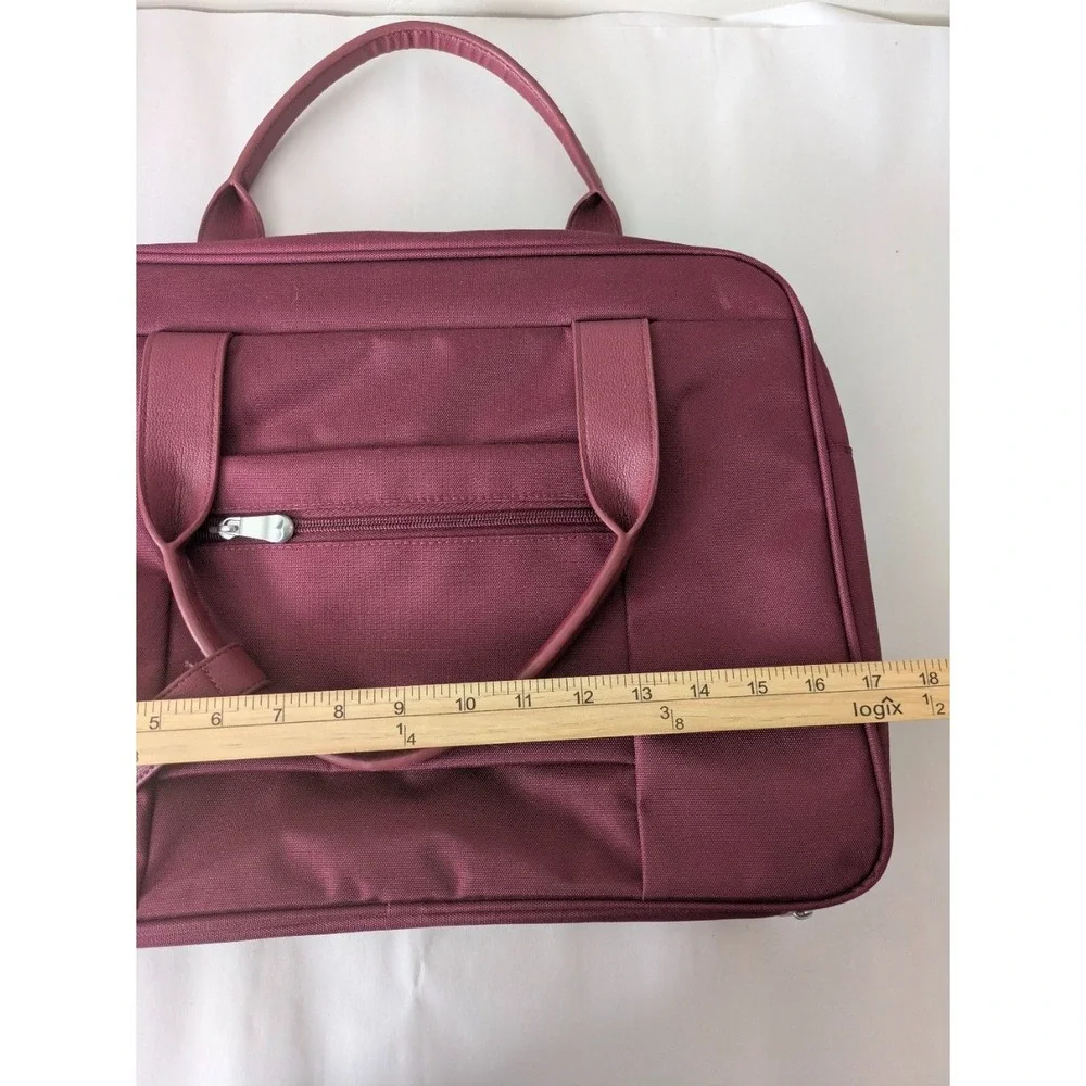 Samantha Brown Laptop Bag & Wallet Set Women OS Burgundy Recycled Fabric Travel